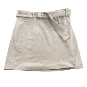 Elegant Light Pink Belted Skirt